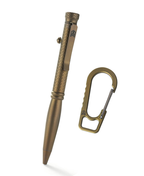 BESTECHMAN SCRIBE BM16D Titanium Pen with Carabiner, Bronze