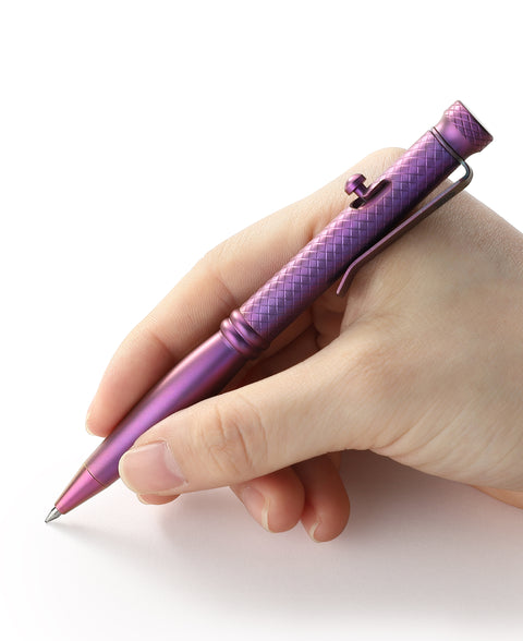 BESTECHMAN SCRIBE BM16C Titanium Pen with Carabiner, Purple