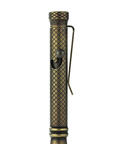 BESTECHMAN SCRIBE BM16E Titanium Pen with Carabiner, Bronze+Black Stonewash