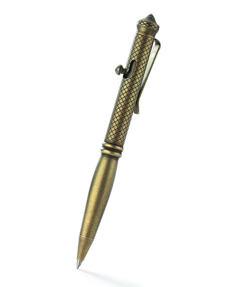 BESTECHMAN SCRIBE BM17D Titanium Pen with Glass Breaker Tool+ Carabiner , Bronze + Black Stonewash
