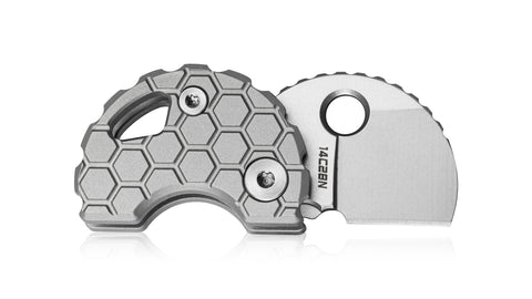 BESTECHMAN TURTLE BM20G: 0.79" 14C28N Steel Blade, Titanium Scales, Button Lock