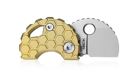 BESTECHMAN TURTLE BM20J: 0.79" 14C28N Steel Blade, Titanium Scales, Button Lock