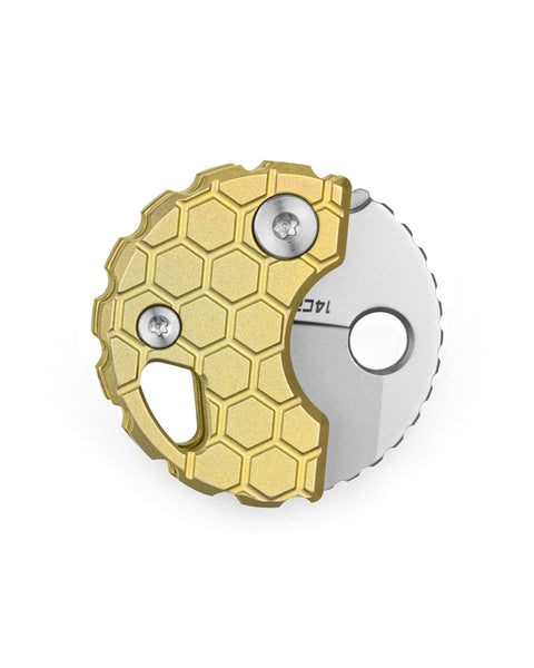 BESTECHMAN TURTLE BM20J: 0.79" 14C28N Steel Blade, Titanium Scales, Button Lock