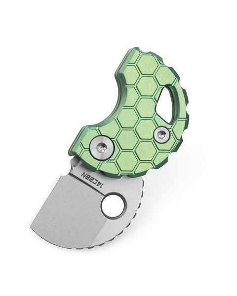 BESTECHMAN TURTLE BM20K: 0.79" 14C28N Steel Blade, Titanium Scales, Button Lock