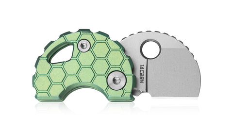 BESTECHMAN TURTLE BM20K: 0.79" 14C28N Steel Blade, Titanium Scales, Button Lock