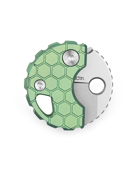 BESTECHMAN TURTLE BM20K: 0.79" 14C28N Steel Blade, Titanium Scales, Button Lock