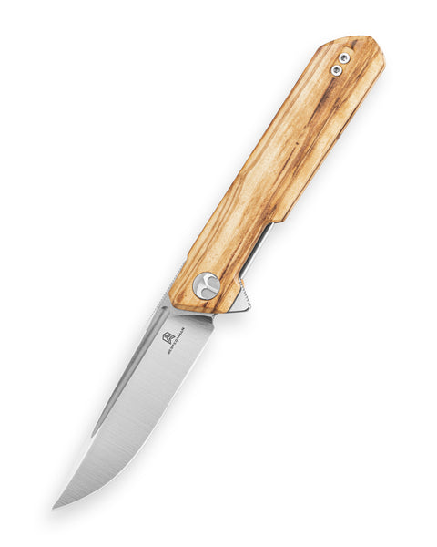 BESTECHMAN DUNDEE BMK01-W-5: 3.35" 14C28N Steel Blade, Wood Scales, Liner Lock, Flipper