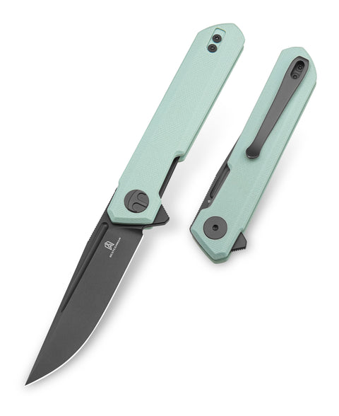 BESTECHMAN MINI DUNDEE BMK03G: 2.92" D2 Steel Blade, G10 Scales, Liner Lock, Flipper