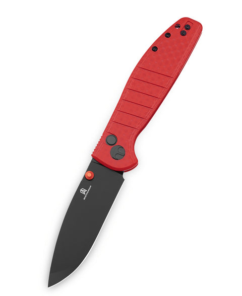 BESTECHMAN GOODBOY BMK04L: 3.54" D2 Steel Blade, G10 Scales, Button Lock, Thumb Studs