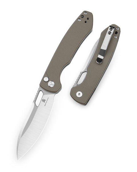 BESTECHMAN FIREBIRD BMK05B: 3.54" D2 Steel Blade, G10 Scales, Button Lock, Thumb Hole