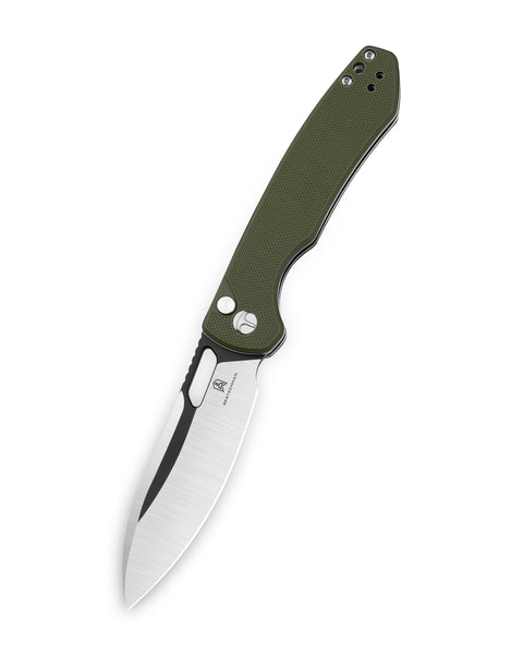 BESTECHMAN FIREBIRD BMK05C: 3.54" D2 Steel Blade, G10 Scales, Button Lock, Thumb Hole