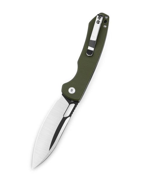 BESTECHMAN FIREBIRD BMK05C: 3.54" D2 Steel Blade, G10 Scales, Button Lock, Thumb Hole