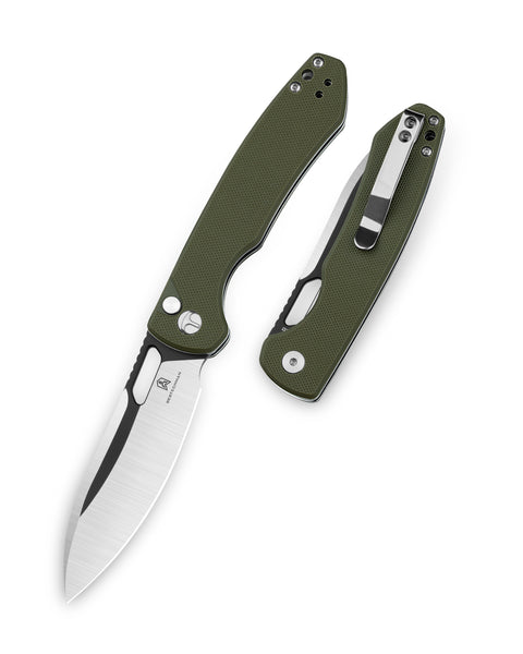 BESTECHMAN FIREBIRD BMK05C: 3.54" D2 Steel Blade, G10 Scales, Button Lock, Thumb Hole