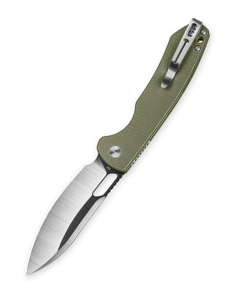 BESTECHMAN FIREBIRD BMK05C: 3.54" D2 Steel Blade, G10 Scales, Button Liner Lock, Thumb Hole