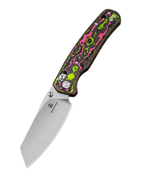 BESTECHMAN CICADA'S WING BMK06-C-8 JTS Dynamic Exclusive: 3.15" 14C28N Blade, Camo Carbon Scales, B-Lock, Folding Knife