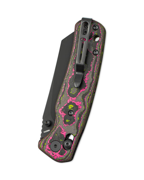 BESTECHMAN CICADA'S WING BMK06-C-9 JTS Dynamic Exclusive: 3.15" 14C28N Blade, Camo Carbon Scales, B-Lock, Folding Knife