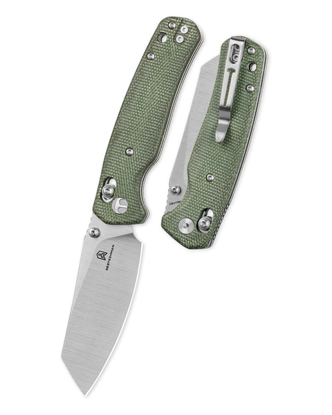 BESTECHMAN CICADA'S WING BMK06-M-2: 3.15" 10Cr15MoV Blade, Micarta Scales, B-Lock, Folding Knife