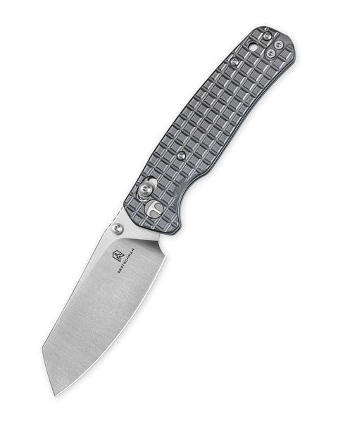 BESTECHMAN CICADA'S WING BMK06-S-1: 3.15" 10Cr15MoV Blade, Stainless Steel with Frag Pattern Scales, B-Lock, Folding Knife