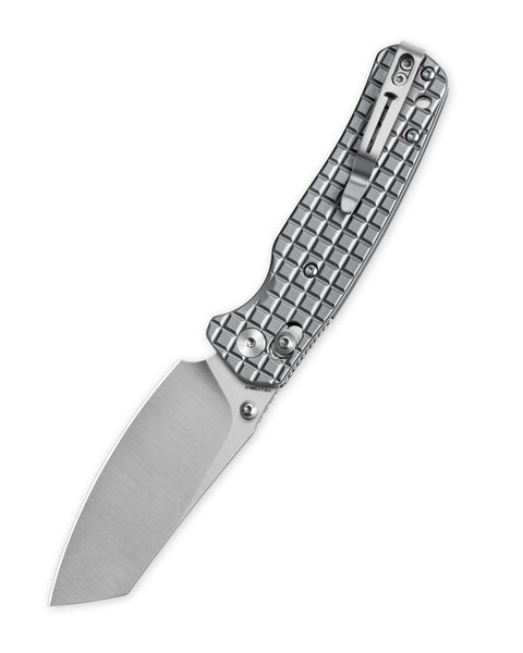 BESTECHMAN CICADA'S WING BMK06-S-1: 3.15" 10Cr15MoV Blade, Stainless Steel with Frag Pattern Scales, B-Lock, Folding Knife