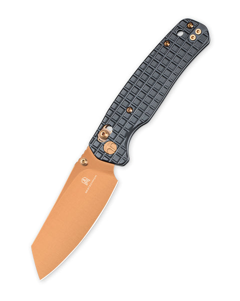 BESTECHMAN CICADA'S WING BMK06-S-3: 3.15" 10Cr15MoV Blade, Stainless Steel with Frag Pattern Scales, B-Lock, Folding Knife