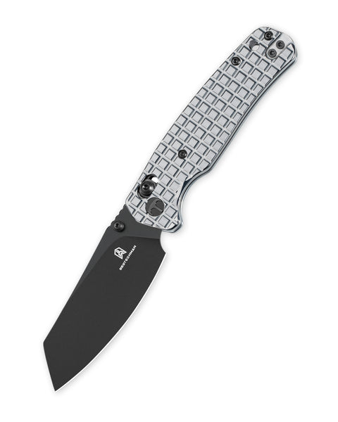BESTECHMAN CICADA'S WING BMK06-S-6: 3.15" 10Cr15MoV Blade, Stainless Steel with Frag Pattern Scales, B-Lock, Folding Knife