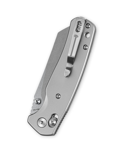 BESTECHMAN CICADA'S WING BMK06-S-7: 3.15" 10Cr15MoV Blade, Stainless Steel Scales, B-Lock, Folding Knife