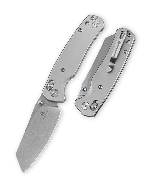 BESTECHMAN CICADA'S WING BMK06-S-7: 3.15" 10Cr15MoV Blade, Stainless Steel Scales, B-Lock, Folding Knife