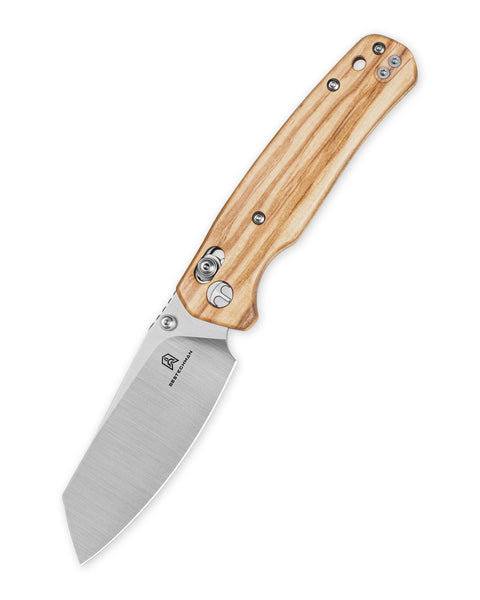 BESTECHMAN CICADA'S WING BMK06-W-1: 3.15" 10Cr15MoV Blade, Olive Wood Scales, B-Lock, Folding Knife