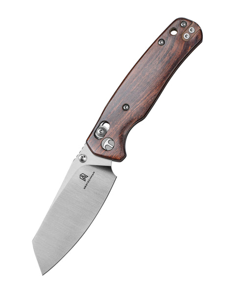BESTECHMAN CICADA'S WING BMK06-W-3: 3.15" 10Cr15MoV Satin Blade, Desert Ironwood Scales, B-Lock, Folding Knife