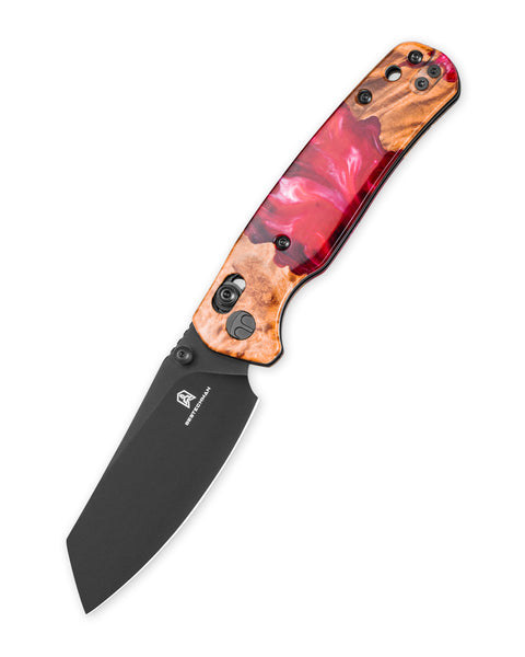 BESTECHMAN CICADA'S WING BMK06-W-5: 3.15" 10Cr15MoV Blade, Wood and Resin Scales, B-Lock, Folding Knife