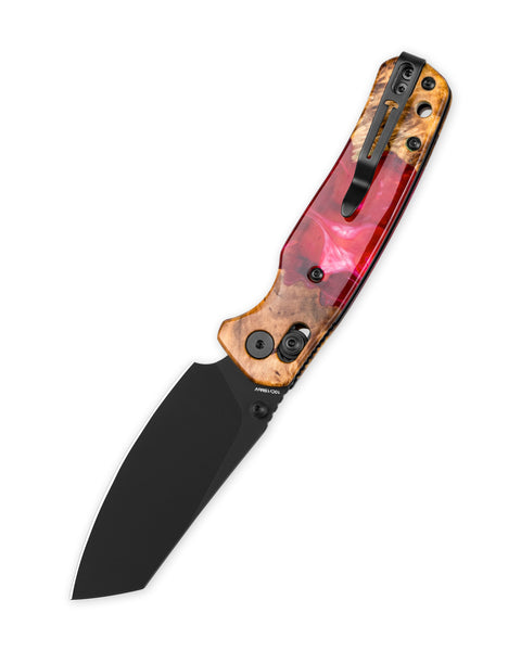 BESTECHMAN CICADA'S WING BMK06-W-5: 3.15" 10Cr15MoV Blade, Wood and Resin Scales, B-Lock, Folding Knife