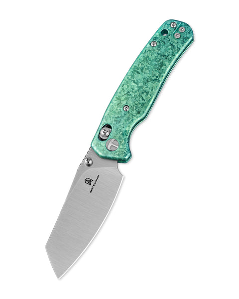 BESTECHMAN CICADA'S WING BMK06N: 3.15" MagnaCut Blade, Crystallized Titanium Scales, B-Lock, Folding Knife