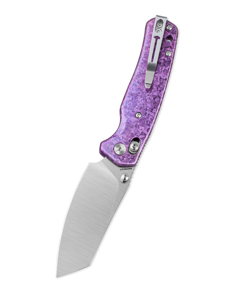BESTECHMAN CICADA'S WING BMK06O: 3.15" MagnaCut Blade, Crystallized Titanium Scales, B-Lock, Folding Knife