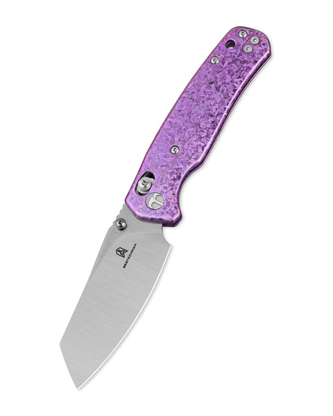 BESTECHMAN CICADA'S WING BMK06O: 3.15" MagnaCut Blade, Crystallized Titanium Scales, B-Lock, Folding Knife