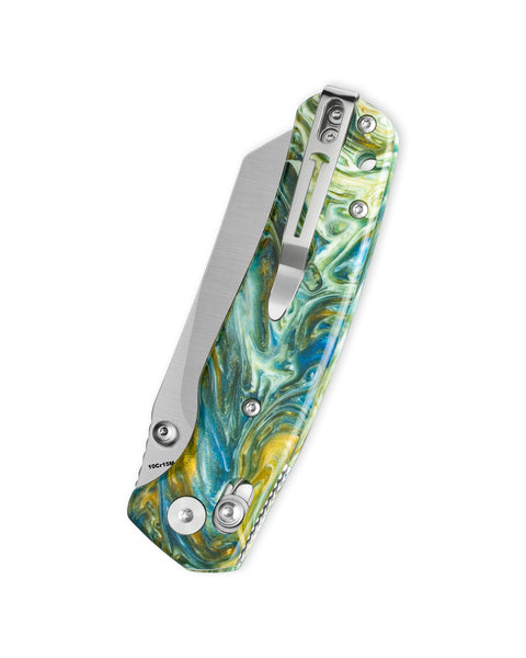 BESTECHMAN CICADA'S WING BMK06P: 3.15" 10Cr15MoV Blade, Resin Scales, B-Lock, Folding Knife