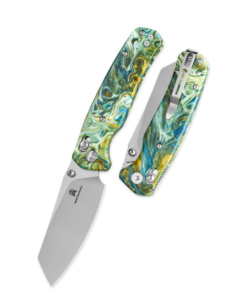 BESTECHMAN CICADA'S WING BMK06P: 3.15" 10Cr15MoV Blade, Resin Scales, B-Lock, Folding Knife