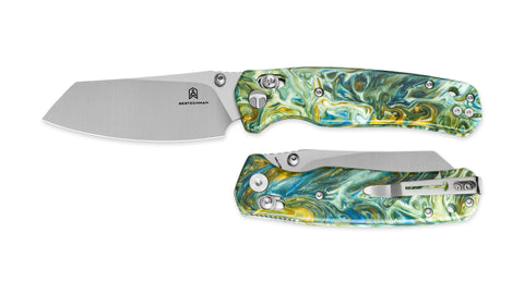 BESTECHMAN CICADA'S WING BMK06P: 3.15" 10Cr15MoV Blade, Resin Scales, B-Lock, Folding Knife