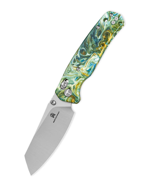 BESTECHMAN CICADA'S WING BMK06P: 3.15" 10Cr15MoV Blade, Resin Scales, B-Lock, Folding Knife