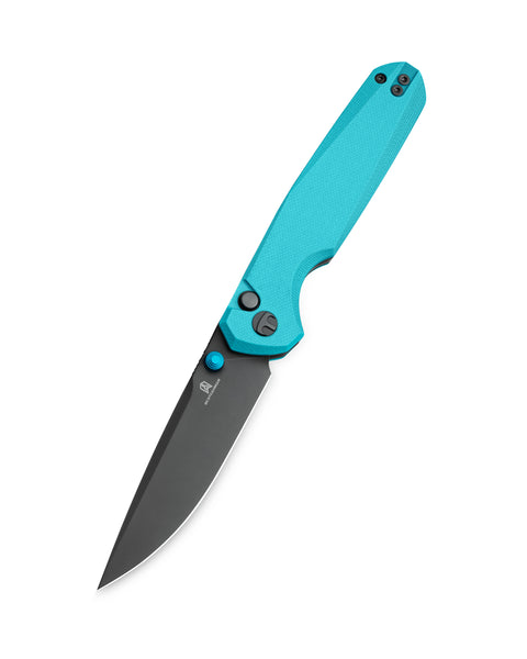 BESTECHMAN VELIX BMK07D: 3.315" 14C28N Steel Blade, G10 Scales, Button Lock, Flipper