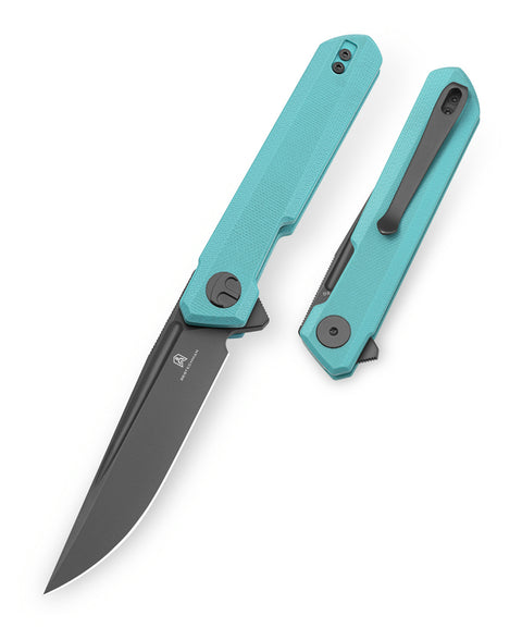BESTECHMAN MINI DUNDEE BMK08E: 2.92" D2 Steel Blade, G10 Scales,Double Detent, Flipper