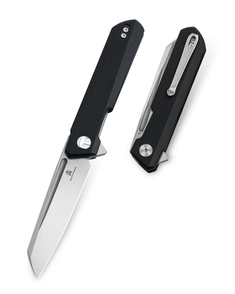 BESTECHMAN Dundee Sheepfoot BMK09A: 3.465" D2 Steel Blade, G10 Scales, Liner Lock, Flipper