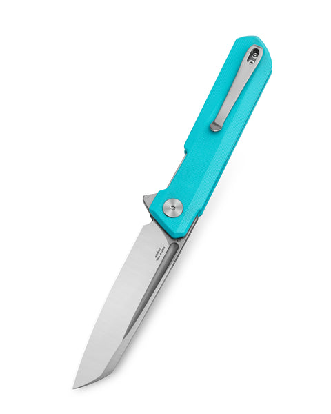 BESTECHMAN Dundee Sheepfoot BMK09B: 3.465" D2 Steel Blade, G10 Scales, Liner Lock, Flipper