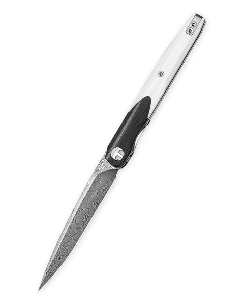 BESTECHMAN LANZA BMK14-D-1: 3.45" Damascus Blade, G10 Scales, Liner Lock, Front Flipper