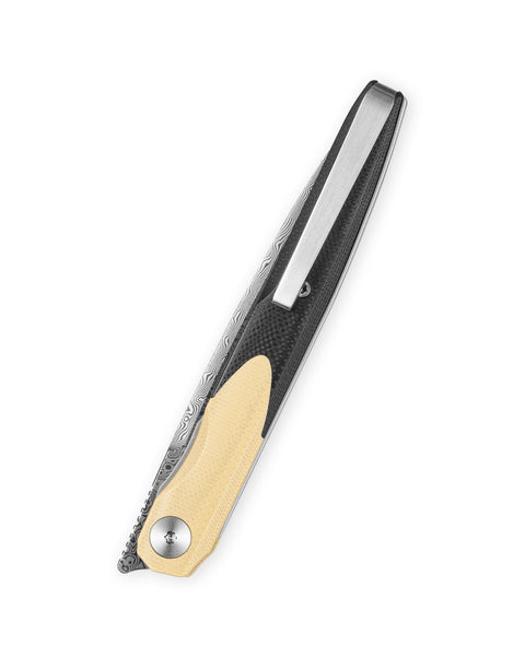 BESTECHMAN LANZA BMK14-D-2: 3.45" Damascus Blade, G10 Scales, Liner Lock, Front Flipper