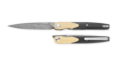 BESTECHMAN LANZA BMK14-D-2: 3.45" Damascus Blade, G10 Scales, Liner Lock, Front Flipper