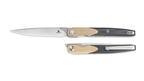 BESTECHMAN LANZA BMK14B: 3.45" 14C28N Steel Blade, G10 Scales, Liner Lock, Front Flipper