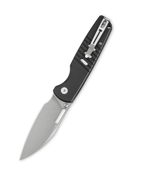 BESTECHMAN VECTOR BMK15A: 3.15" D2 Steel Blade, Aluminum Scales, Button Lock, Thumb Stub, Thumb Hole
