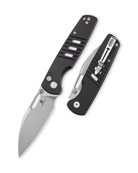 BESTECHMAN VECTOR BMK15A: 3.15" D2 Steel Blade, Aluminum Scales, Button Lock, Thumb Stub, Thumb Hole