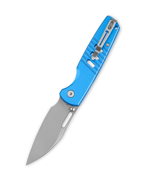 BESTECHMAN VECTOR BMK15D: 3.15" D2 Steel Blade, Aluminum Scales, Button Lock, Thumb Stub, Thumb Hole