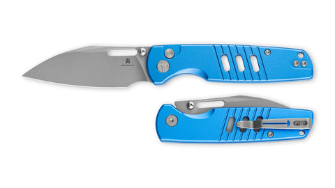 BESTECHMAN VECTOR BMK15D: 3.15" D2 Steel Blade, Aluminum Scales, Button Lock, Thumb Stub, Thumb Hole